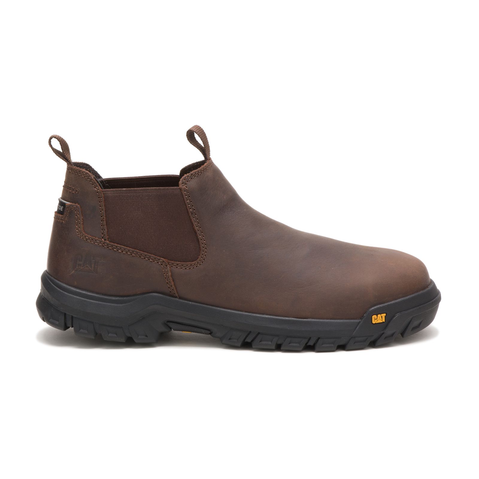 Caterpillar Men's Outline Slip-on Steel Toe Work Boots Brown CAT-78015